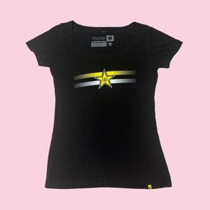 Rockstar Energy Drink Graphic Tee Black Star Logo Womens Small Short Sleeve